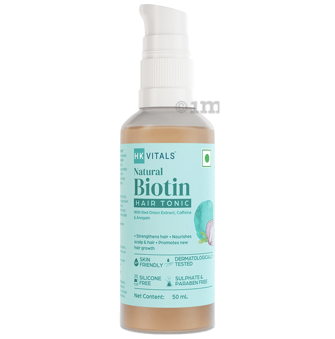 HK Vitals by HealthKart Natural Biotin Hair Tonic, Strengthens Hair, Nourishes Hair & Scalp, All Hair Types