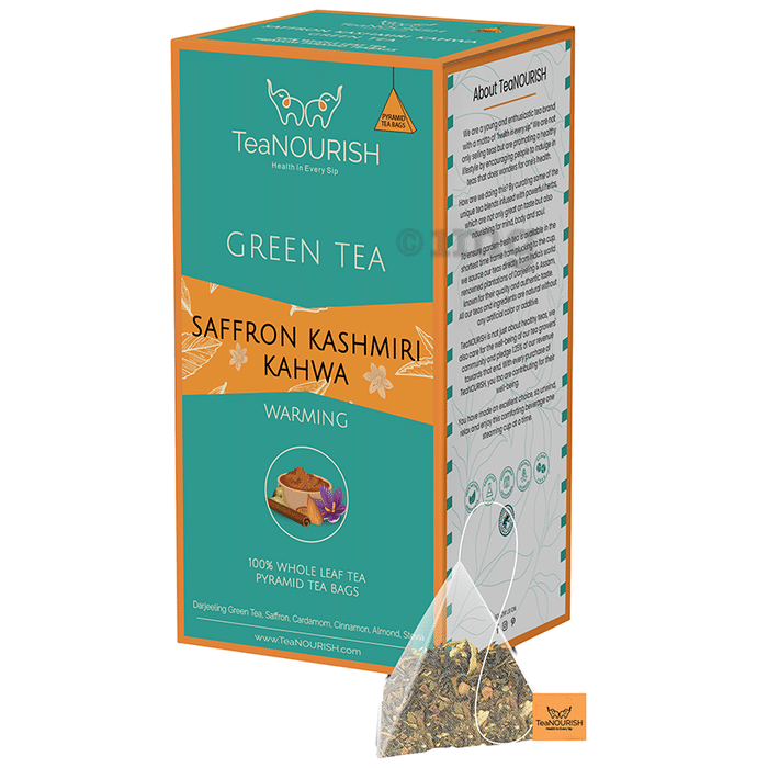 TeaNourish Green Tea Bag Saffron Kashmiri Kahwa