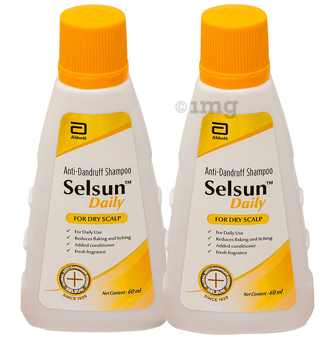 Selsun Daily Anti-Dandruff Shampoo for Dry Scalp (60ml Each)