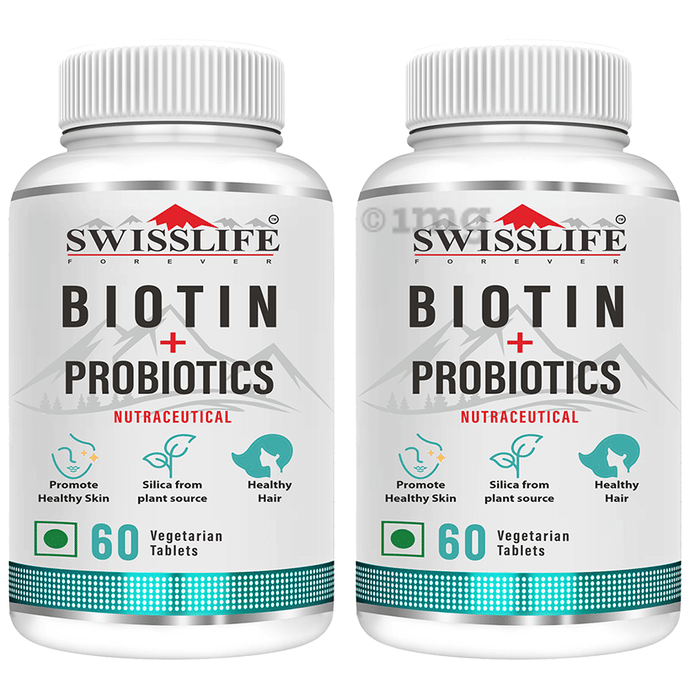 SWISSLIFE FOREVER Biotin + Probiotics Vegetarian Tablet (60 Each)