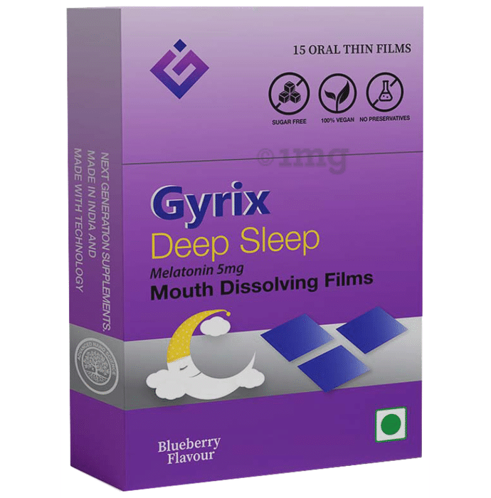 Gyrix Deep Sleep Melatonin 5mg Oral Thin Film Blueberry