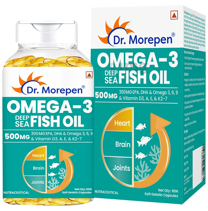 Dr. Morepen Omega 3 Deep Sea Fish Oil 500 mg for Heart, Brain & Joints