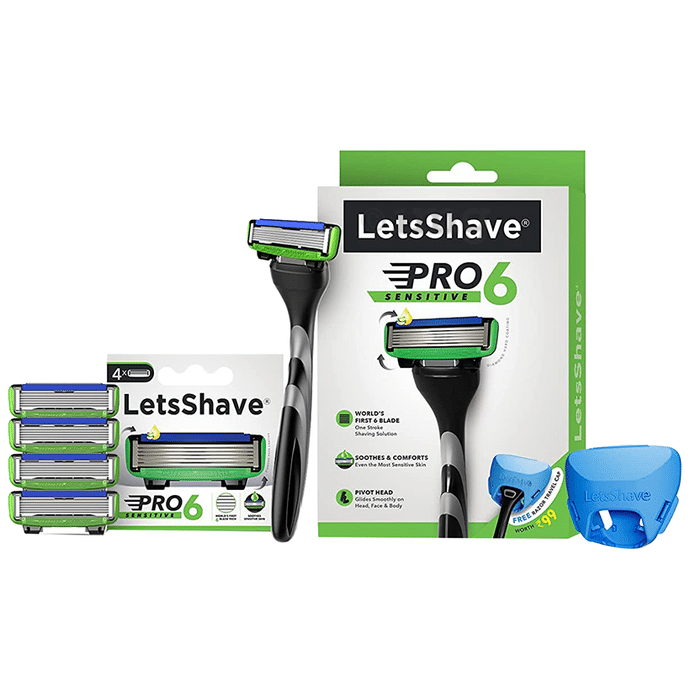 LetsShave Pro 6 Sensitive Face & Body Shaving Kit