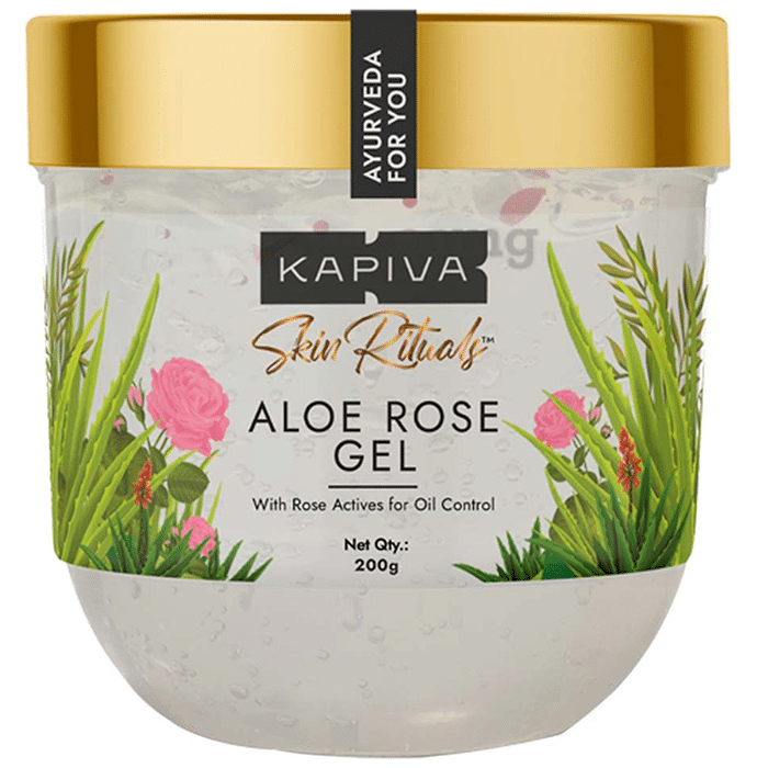 Kapiva Skin Rituals Aloe Rose Gel 200g|For Sunburn Relief & Hydration|Clinically Tested Rose Actives Gel