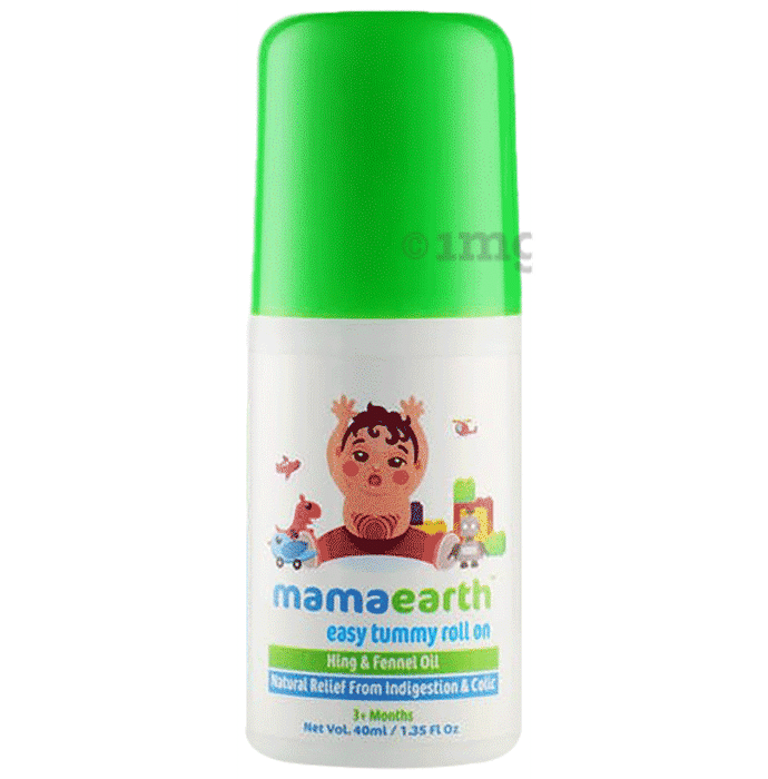 Mamaearth Easy Tummy Roll On with Hing & Fennel Oil | Relieves Indigestion & Colic