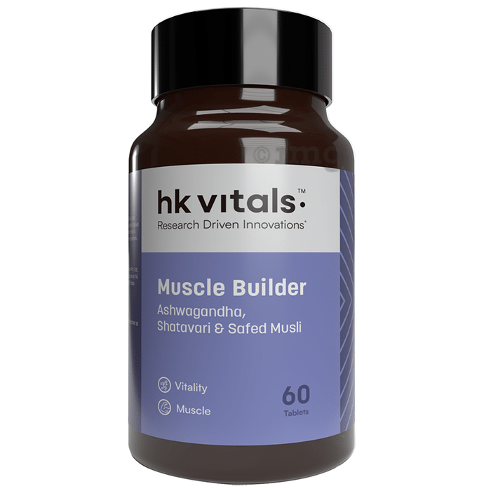 HK Vitals Muscle Builder Tablet with Ashwagandha, Satavari & Safed Musli | For Muscle Strength & Vitality