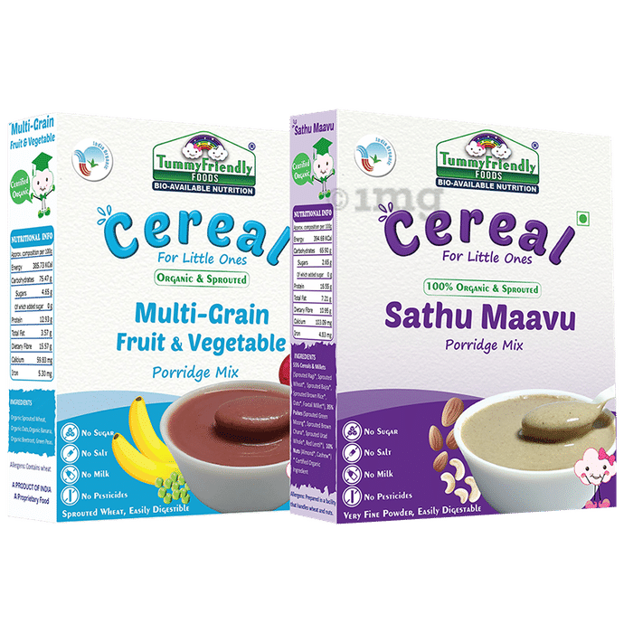TummyFriendly Foods Sathu Maavu, Sprouted Multi Grain Cereal Porridge Mix (200gm Each)
