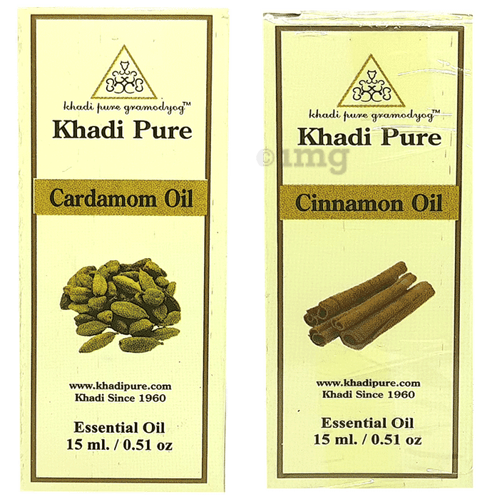 Khadi Pure Combo Pack of Cardamom Oil & Cinnamon Oil (15ml Each) Buy
