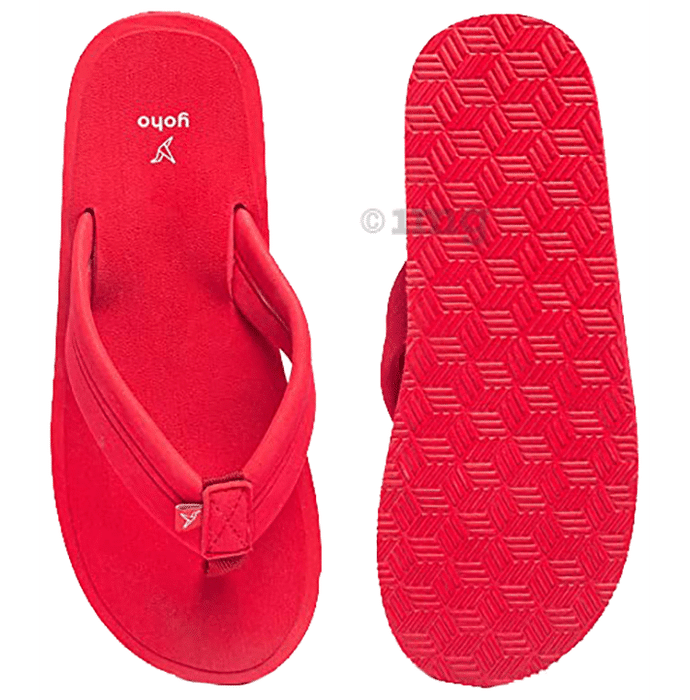 Yoho Lifestyle Doctor Ortho Soft Comfortable and Stylish Flip Flop Slippers for Men Coral Red 8