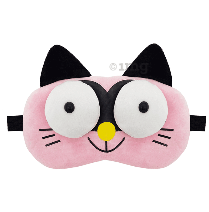 Jenna Sleeping Eye Mask for Insomnia, Puffy Eyes and Dark Circles 3D Cat Pink