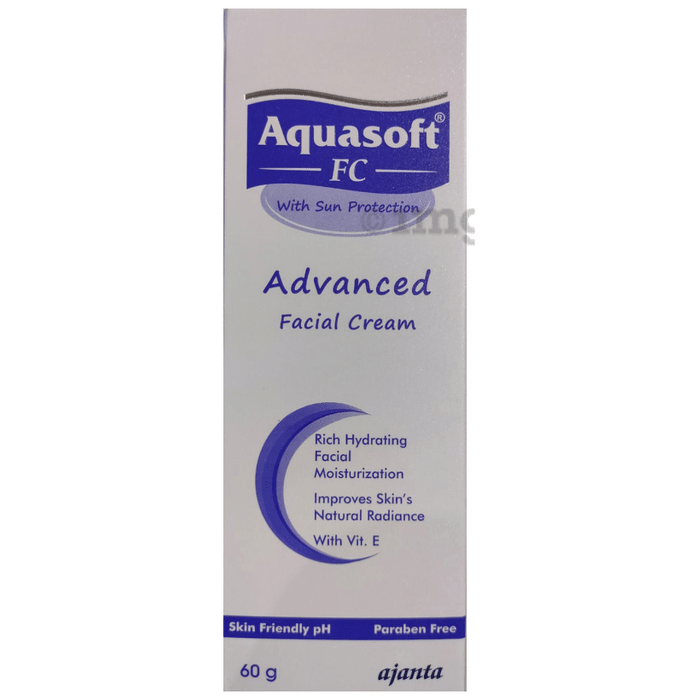 Aquasoft FC Advanced Facial Cream with Sun Protection | Paraben-Free Face Care Product with Vitamin E