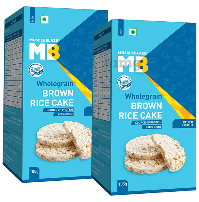 Muscleblaze MB Wholegrain Brown Rice Cake (105gm Each) Natural Unsalted