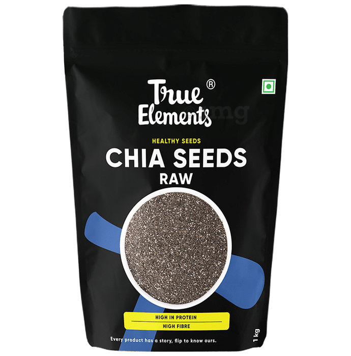 True Elements Raw Chia Seeds with High Fibre & Protein for Keto Friendly Diet