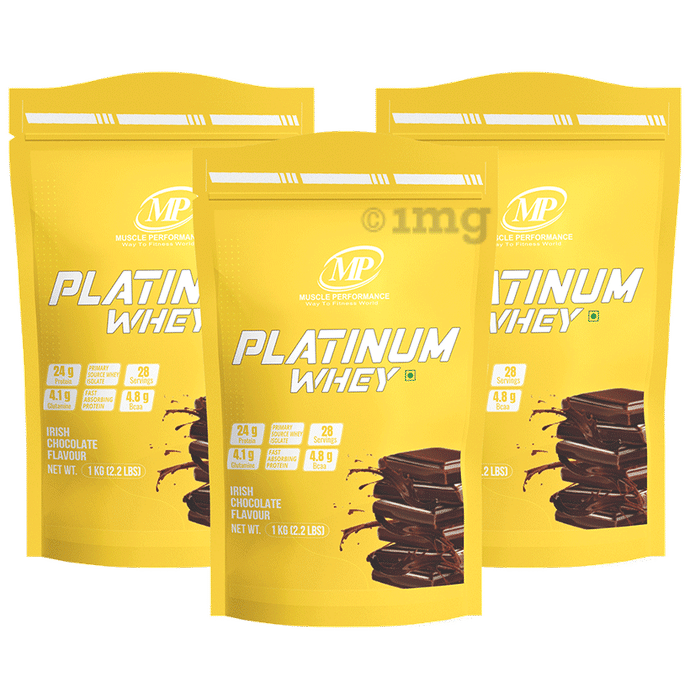 Muscle Performance Platinum Whey 28 Servings Primary Source Whey Isolate (1kg Each) Irish Chocolate
