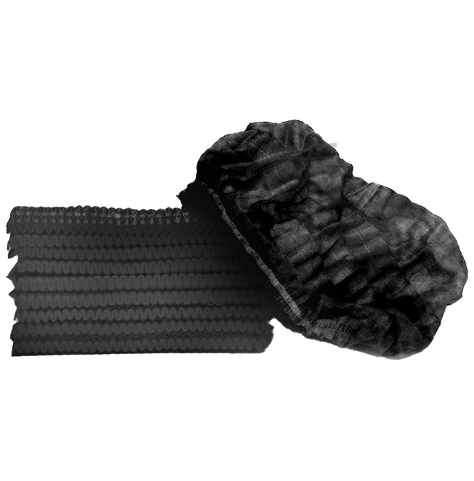S4 Healthcare Bouffant Crimp Disposable Non Woven Cap Large Black