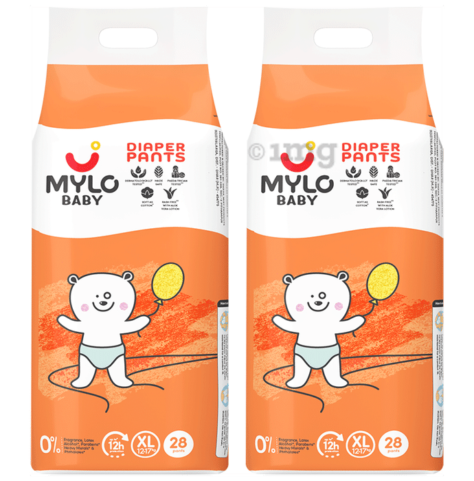 Mylo Baby Diaper Pants Leak Proof & 12 Hours Absorption (28 Each) XL