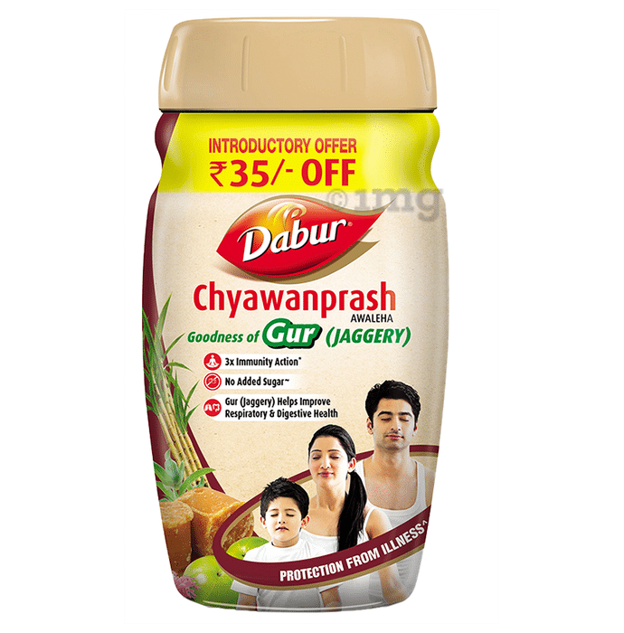 Dabur Chyawanprash Awaleha (Gur) for Immunity, Respiratory & Digestive Health | No Added Sugar