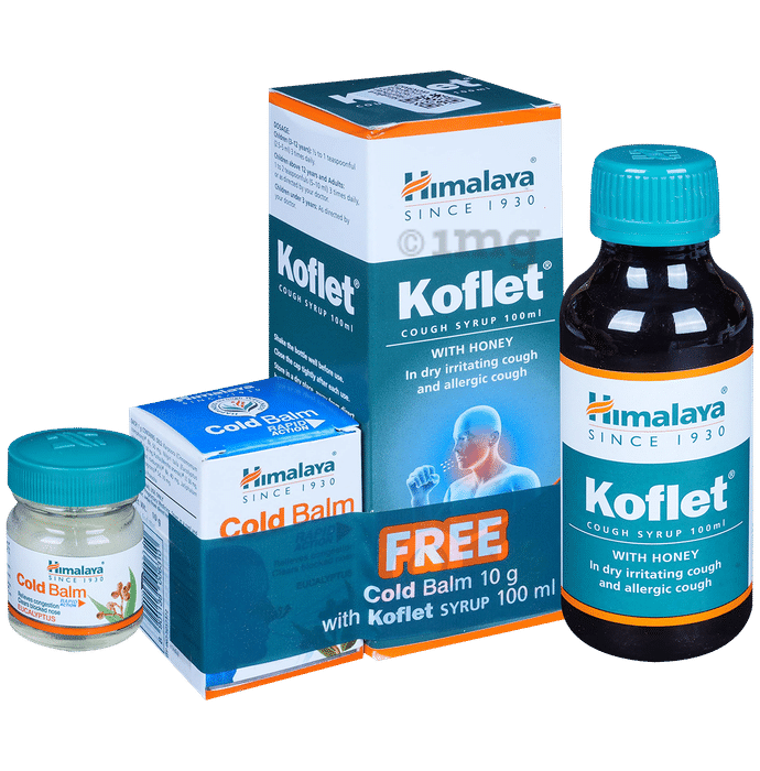 Himalaya Healthcare Himalaya Koflet Cough Syrup  25% Honey | Wet & Dry Cough|Quick  Relief with 10gm Cold Balm Free