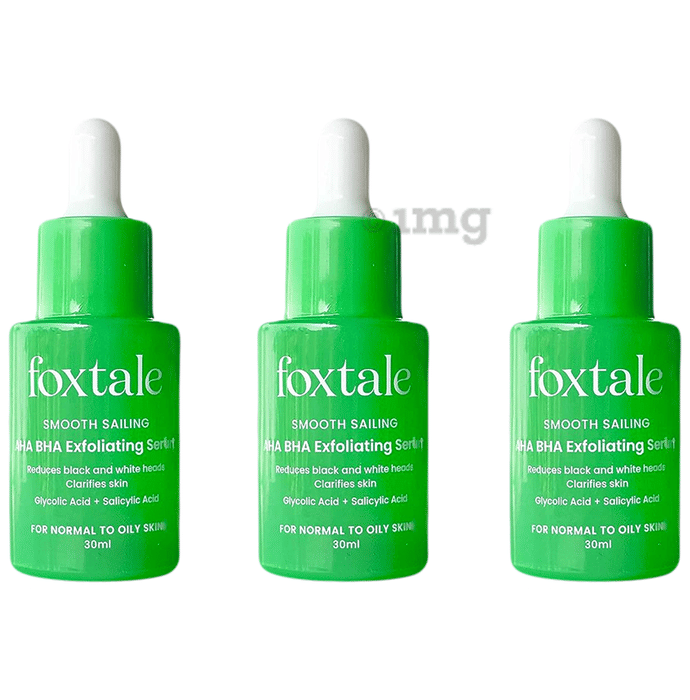 Foxtale Smooth Sailing AHA BHA Exfoliating Serum Buy box of 3.0 serums