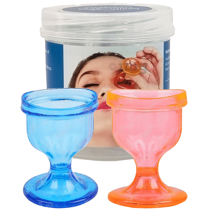 HealthAndYoga Chilleyes Eye Wash Cup Blue and Orange Plastic