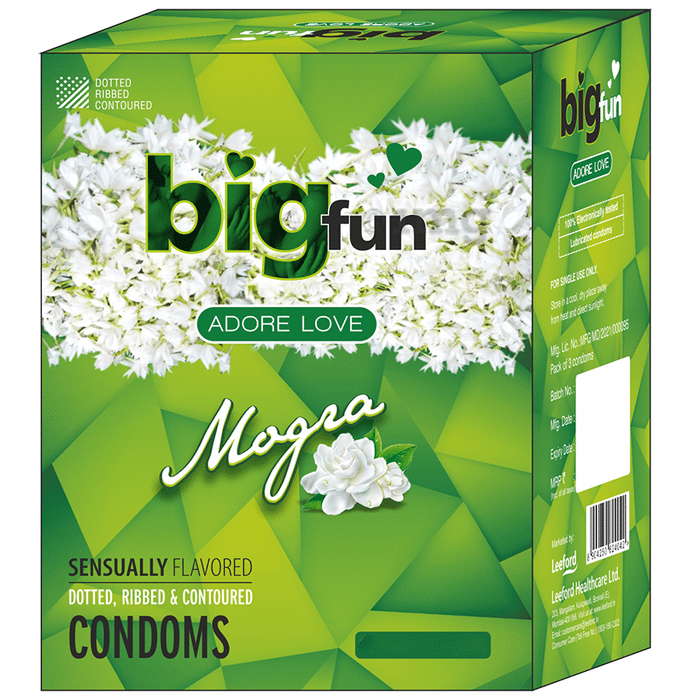 Bigfun Sensually Flavored Dotted, Ribbed & Contoured Condom Mogra