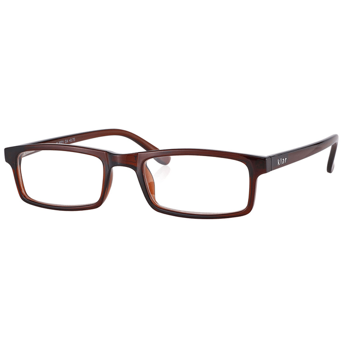 Klar Eye K 3021 Full Rim Rectangle Reading Glasses for Men and Women Brown Optical Power +1
