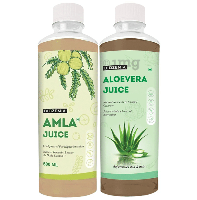 Biozemia Combo Pack of Amla & Aloevera Juice (500ml Each)