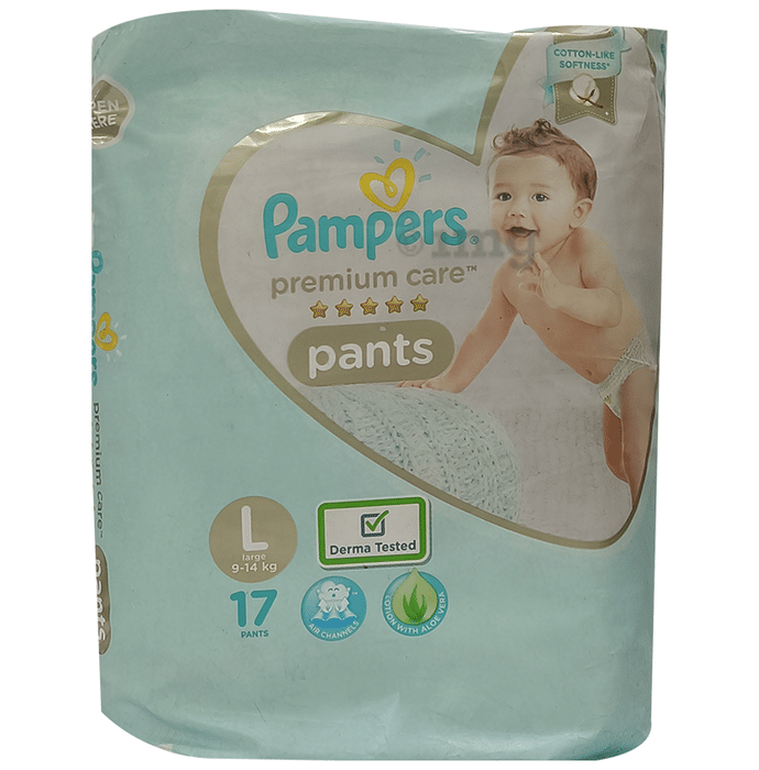 Pampers Premium Care Pants with Aloe Vera & Cotton-Like Softness | Size Diaper Large