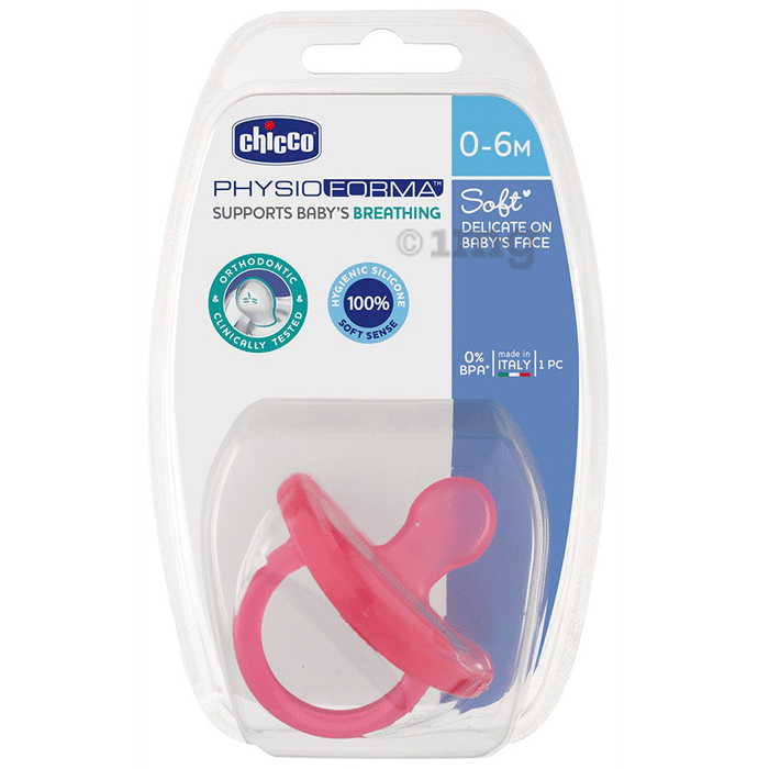 Chicco Physio Soft Silicone 0 to 6 Months Soother Pink