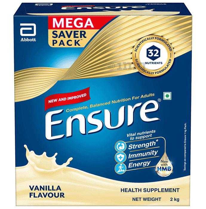 Ensure Powder Powder Complete Balanced Drink for Adults | For Strength, Immunity & Energy | With Essential Vitamins | Nutrition Formula Vanilla