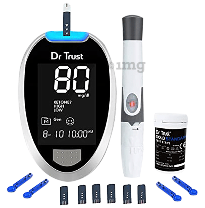 Dr Trust USA Gold Standard Blood Glucose Monitoring System Glucometer with 60 Test Strip