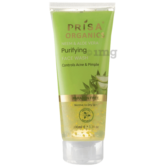 Prisa Organics Neem & Aloe Vera Purifying Face Wash Paraben Free