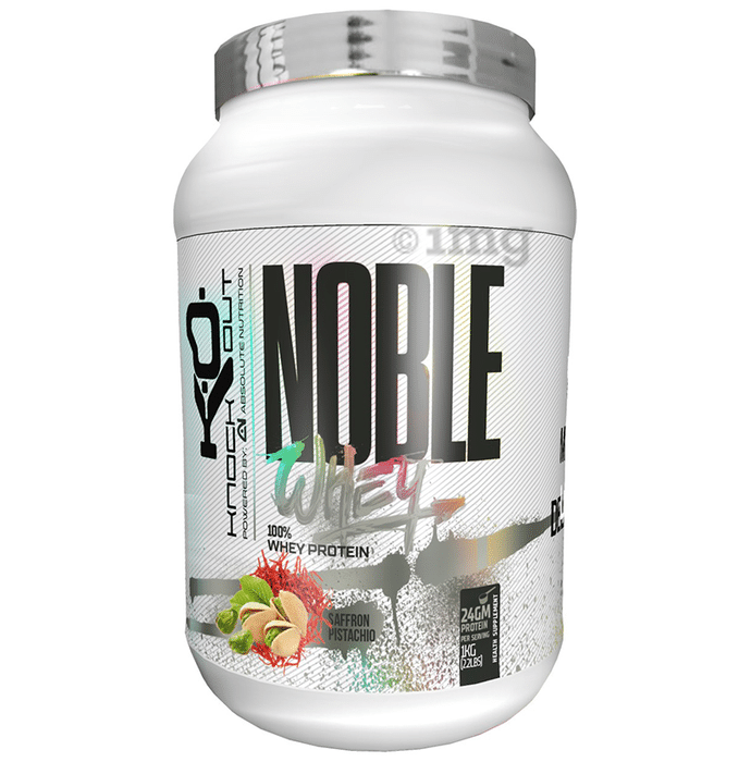 Knockout Noble 100% Whey Protein Powder Saffron Pistachio with Free Shaker