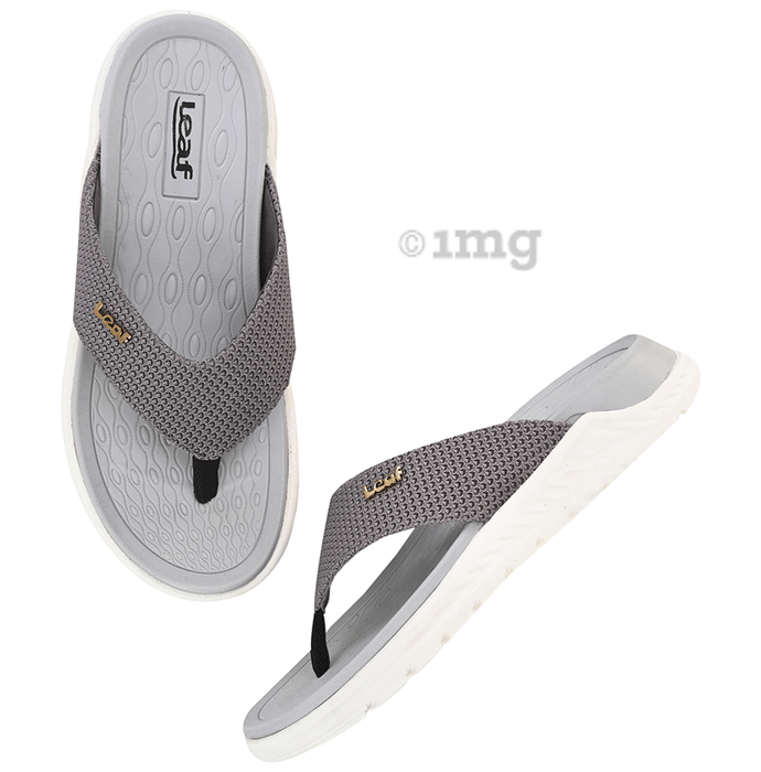 Leaf Ortho Diabetic Care Slippers with Cloud Cushion Tecnology for Better Bloof Flow Grey 8