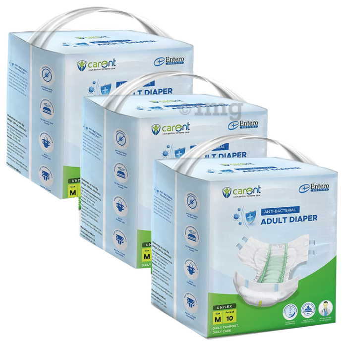 Carent Anti Bacterial Adult Diaper (10 Each) Medium
