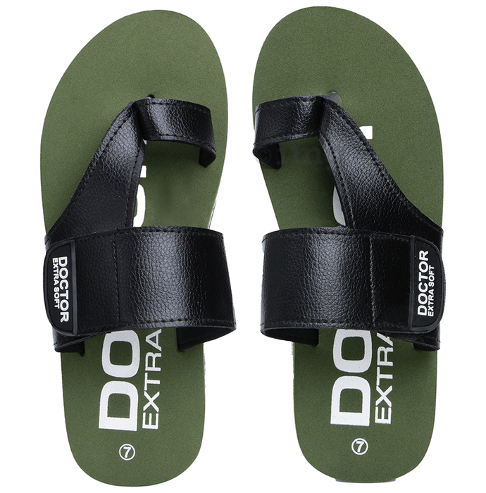 Doctor Extra Soft D26 Care Orthopaedic Diabetic Dr Stylish House Flip-Flop and Thump Ring Slip for Men Olive 9