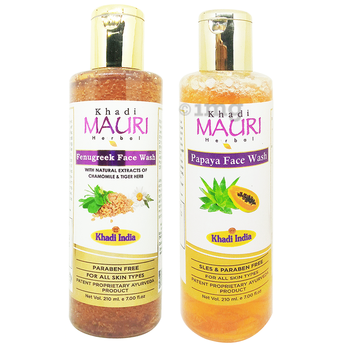 Khadi Mauri Herbal  Papaya & Fenugreek Face Wash (210ml Each)