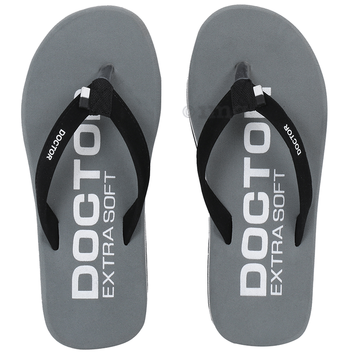 Doctor Extra Soft D27 Care Orthopaedic Diabetic Super Fit Comfort Daily Use Flip-flops for Men Grey 6