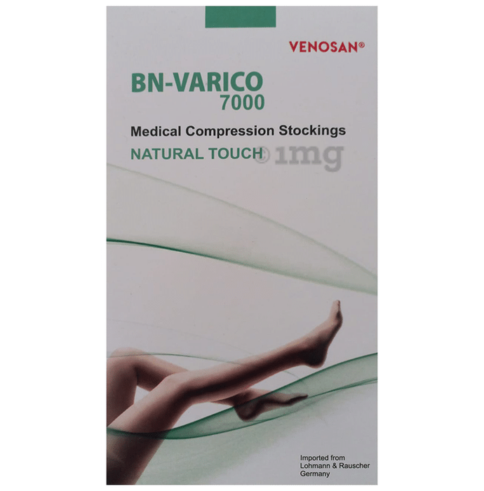 BN-VARICO 7000 Medical Compression Natural Touch Stockings Theigh Length Small Beige