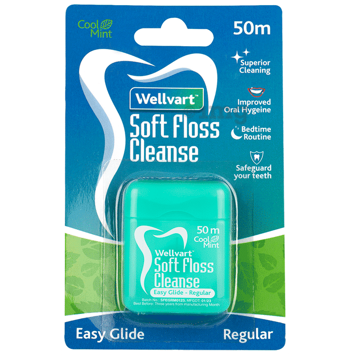 Wellvart Soft Dental Floss Cleanse Cool Mint