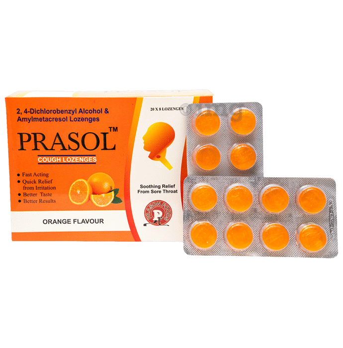 Prasol Cough Lozenges (8 Each) Orange