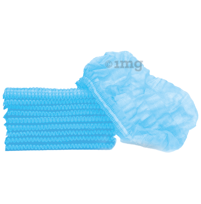 S4 Healthcare Bouffant Crimp Disposable Non Woven Cap Medium Blue Buy