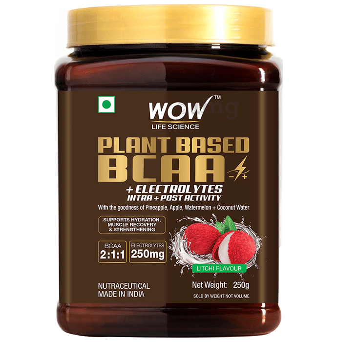 WOW Life Science Plant Based BCAA Powder Litchi
