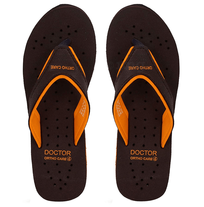 Doctor Extra Soft Ortho Care Orthopaedic Diabetic Pregnancy Comfort Flat Flipflops Slippers For Women 6 UK Orange