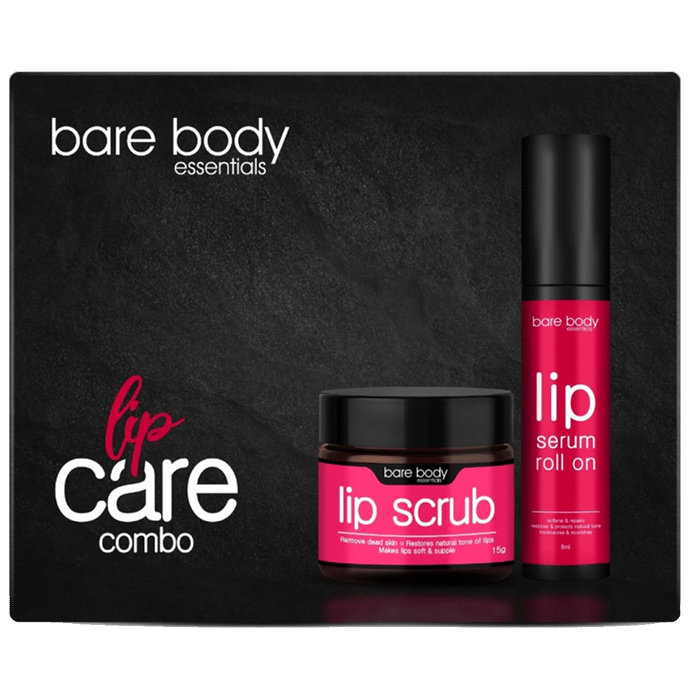 Bare Body Essentials Lip Care Combo of Lip Scrub 15gm and Lip Serum Roll On 8ml