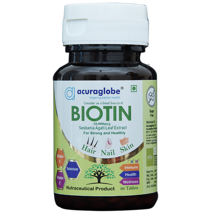Acuraglobe Biotin 10000mcg Tablet