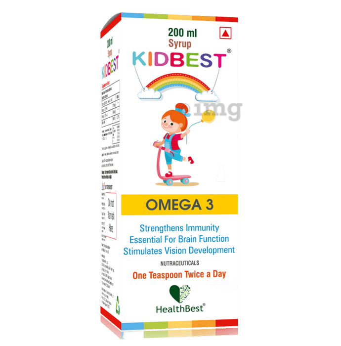 HealthBest Kidbest Omega 3 for Immunity, Brain & Vision Support | Syrup