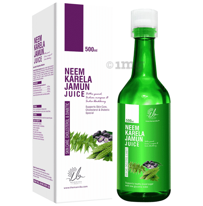 Mannika Naturals Neem Karela Jamun Juice (500ml Each)