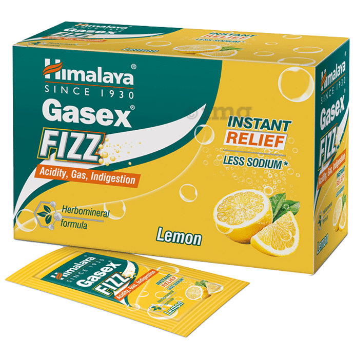 Himalaya Gasex Fizz | | Digestive Wellness| Provides Relief from Acidity & Gas (5gm Each) Lemon