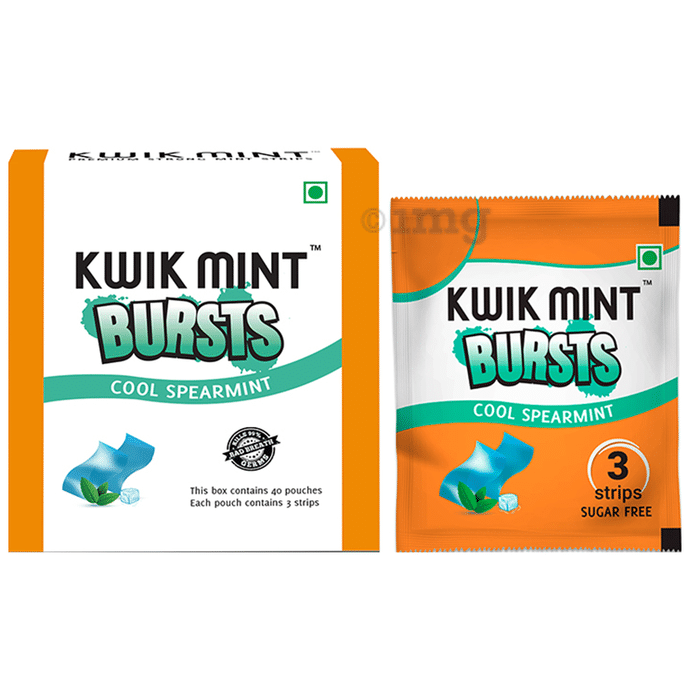 Kwik Mint Bursts Strip (120 Each) Cool Spearmint